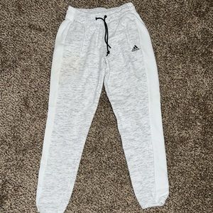adidas gray/white/black joggers size x-small